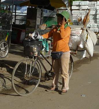 Bread vendor on the street